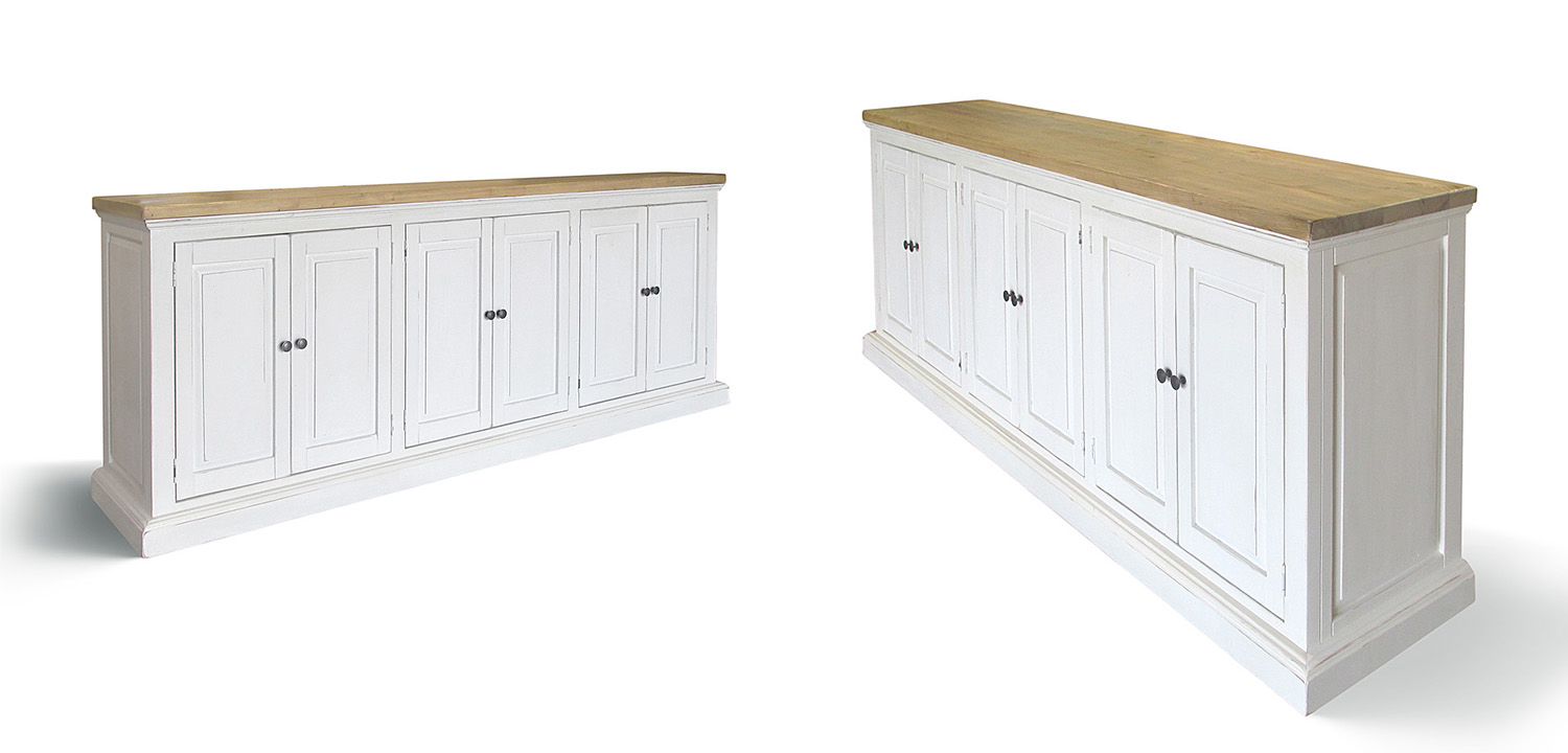 Комод длинный в стиле прованс Lazzaro Provence HARMONIE Antique White Белый - фото