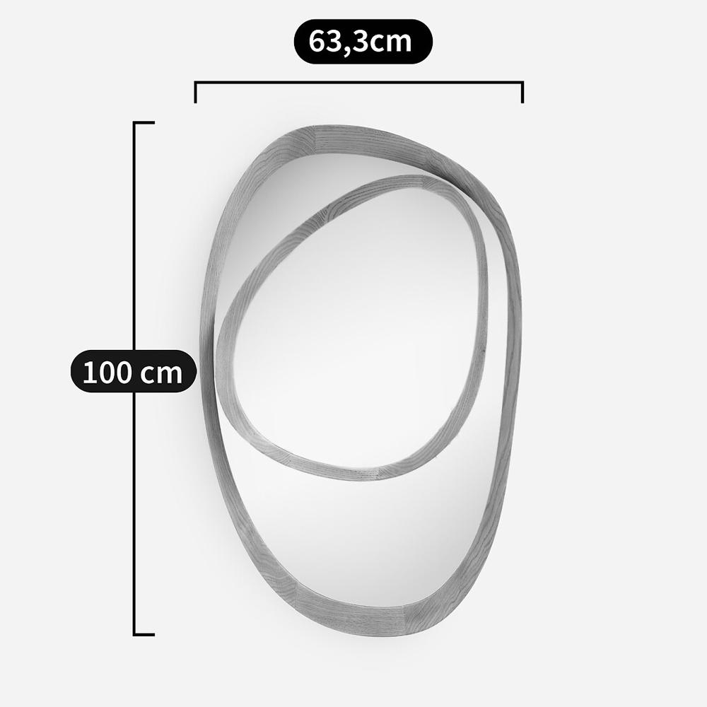Ассиметричное зеркало в дубовой раме Infinity Symbol во Владивостоке