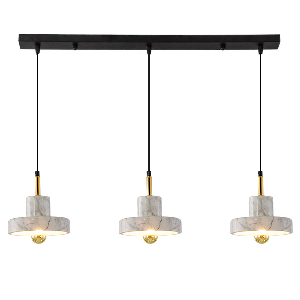 Люстра Tom Dixon Stone Pendant White 3 Белый Золотой Люстра Tom Dixon Stone Pendant White 3 Белый Золотой во Владивостоке | Loft Concept