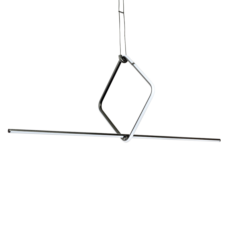 Подвесной светильник Square Line Black Led Lamp Черный Белый Подвесной светильник Square Line Black Led Lamp Черный Белый во Владивостоке | Loft Concept