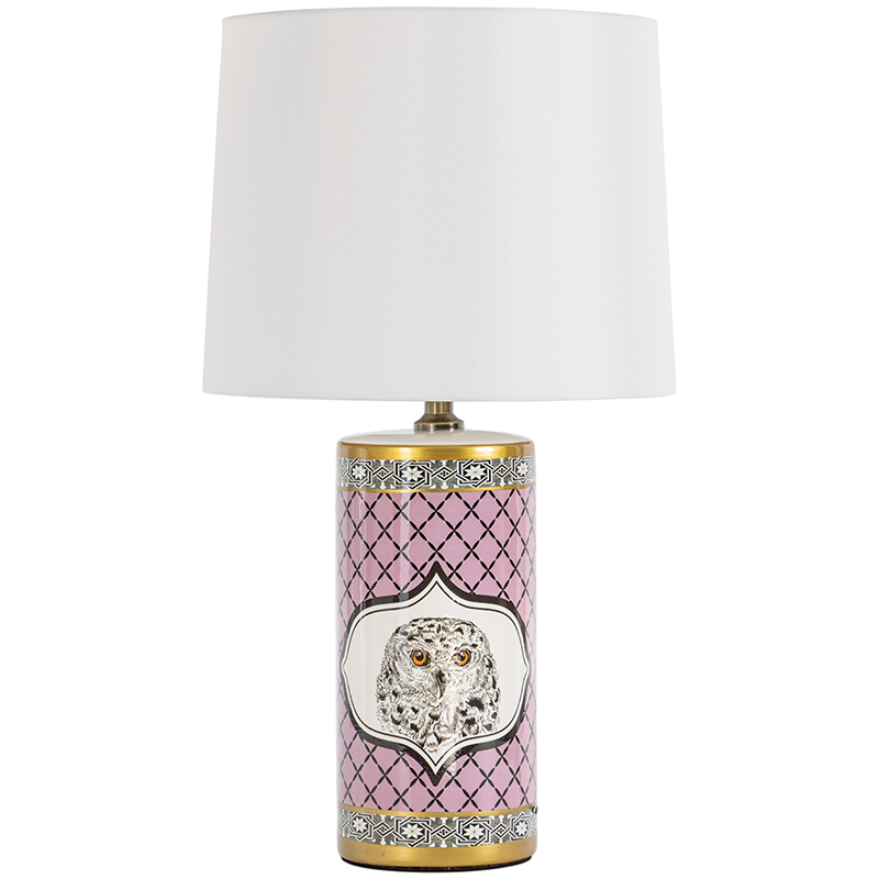 Настольная лампа Owl Collection Pink Lampshade Белый Розовый Черно-белый Золотой Настольная лампа Owl Collection Pink Lampshade Белый Розовый Черно-белый Золотой во Владивостоке | Loft Concept