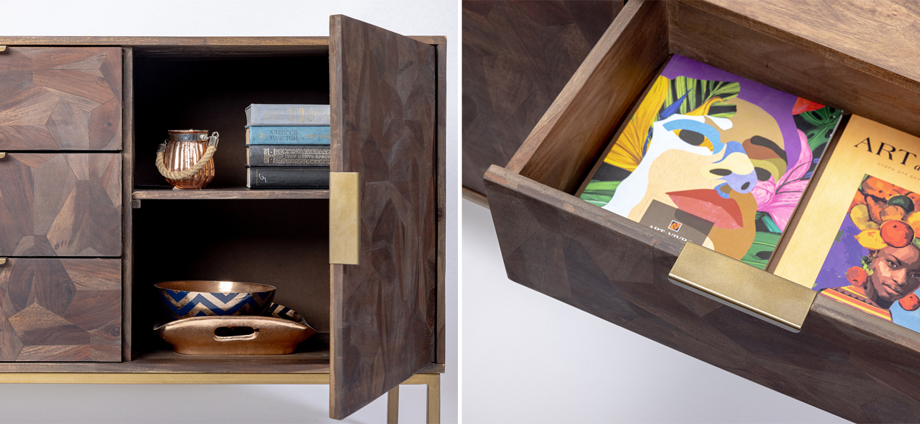 Комод из массива дерева Шишам Indian Rosewood - фото