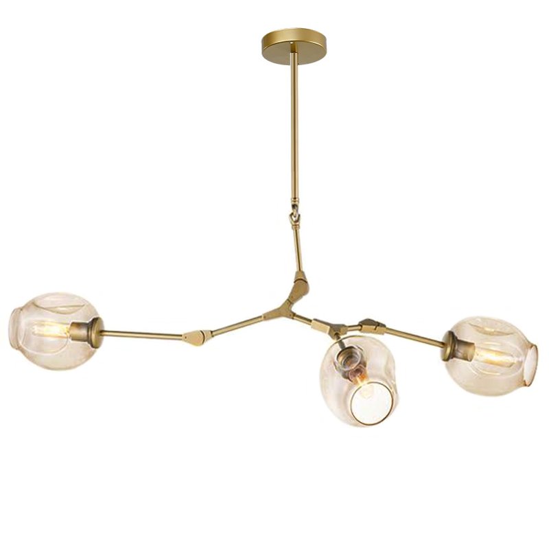 Люстра Сrumpled Glass Bubble Chandelier Gold 3 плафона Прозрачный (Transparent) Янтарь (Amber) Люстра Сrumpled Glass Bubble Chandelier Gold 3 плафона Прозрачный (Transparent) Янтарь (Amber) во Владивостоке | Loft Concept