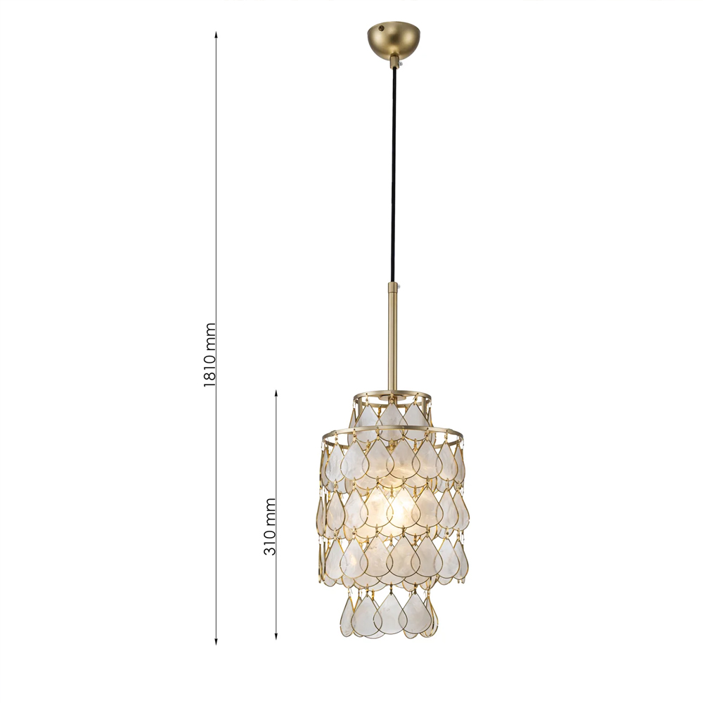 Подвесной светильник с декором из натуральной морской ракушки Iridescent Light во Владивостоке