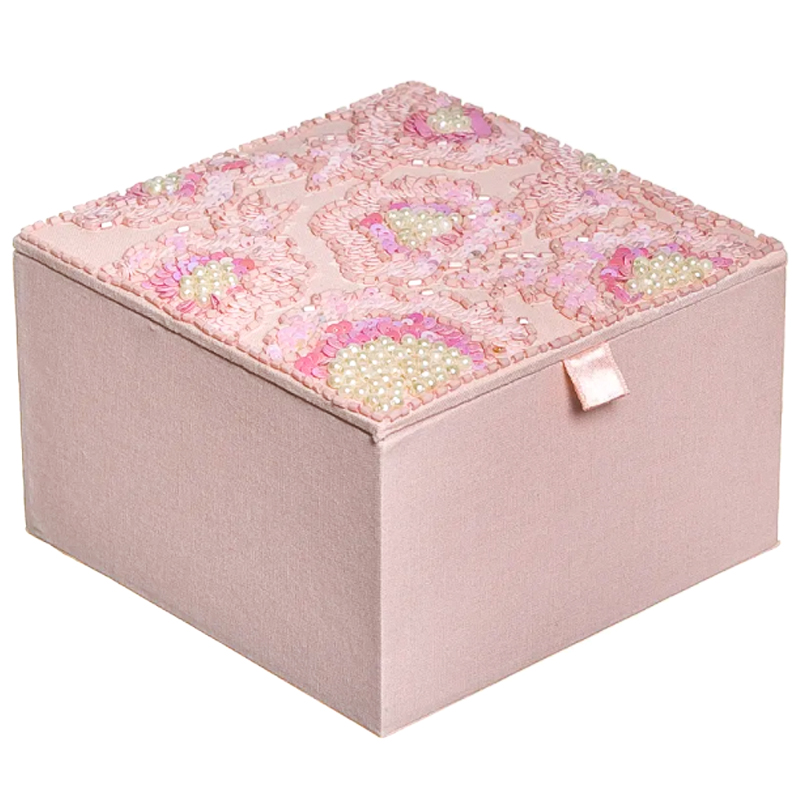 Шкатулка с вышивкой из бисера Fleur Beads Embroidery Box Розовый Шкатулка с вышивкой из бисера Fleur Beads Embroidery Box Розовый во Владивостоке | Loft Concept