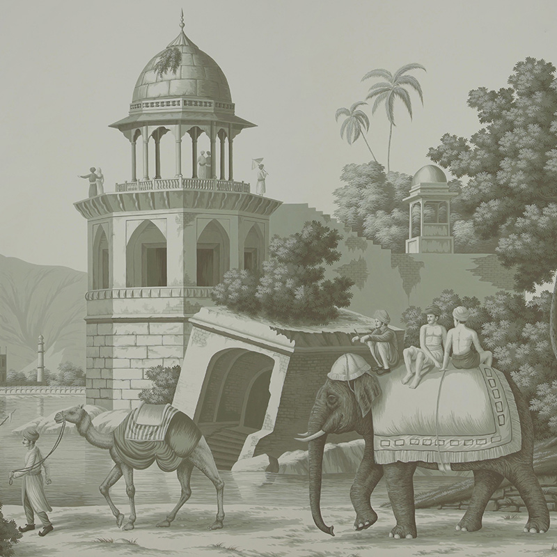 Обои ручная роспись Early Views of India Crystal Grey on scenic paper Обои ручная роспись Early Views of India Crystal Grey on scenic paper во Владивостоке | Loft Concept