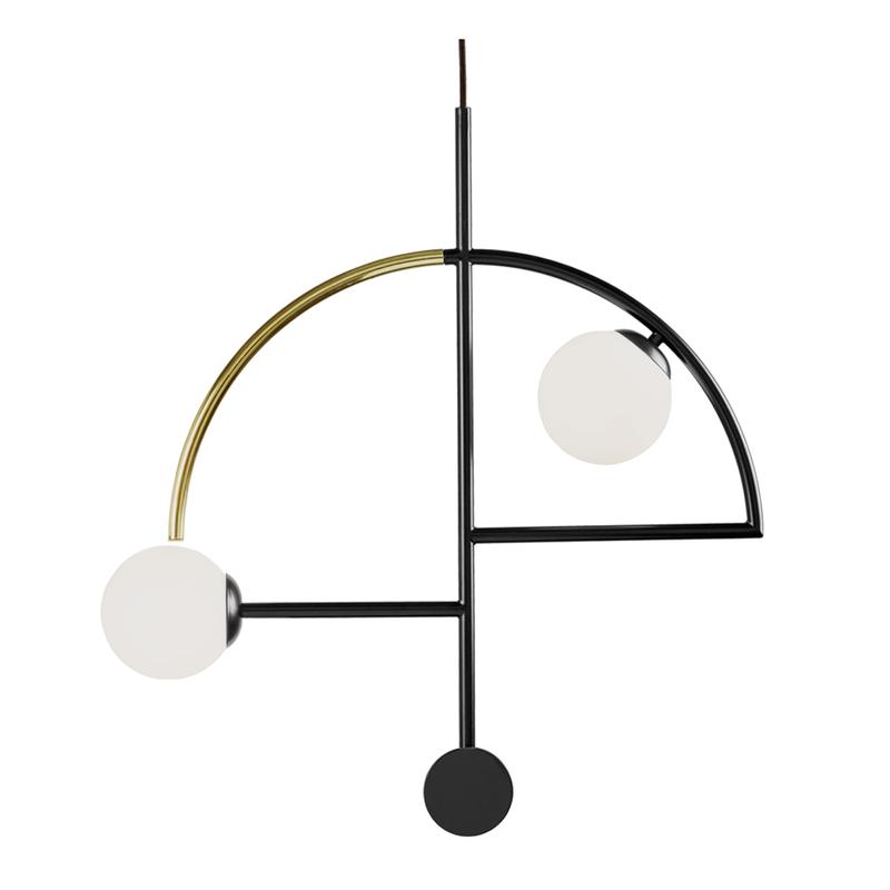 Подвесной светильник HELIO II - SUSPENSION LIGHT Черный Белый Латунь Подвесной светильник HELIO II - SUSPENSION LIGHT Черный Белый Латунь во Владивостоке | Loft Concept