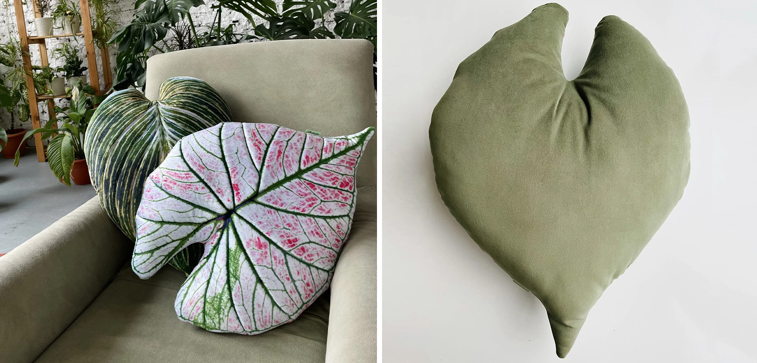 Декоративная подушка Botanical Cushion Caladium Rosebud - фото