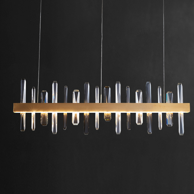 Люстра Gertrudis Chandelier line Латунь Прозрачный Люстра Gertrudis Chandelier line Латунь Прозрачный во Владивостоке | Loft Concept