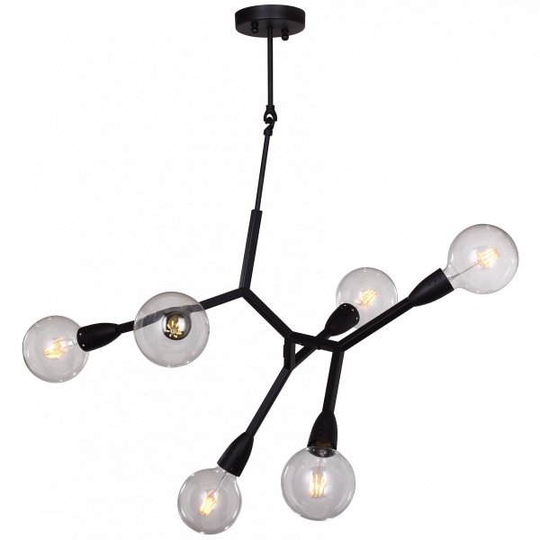 Люстра Polygon Chandelier 6 Black Черный Люстра Polygon Chandelier 6 Black Черный во Владивостоке | Loft Concept
