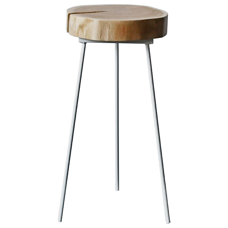 Приставной стол Hines Industrial Metal Rust Side Table Белый Светлый дуб Приставной стол Hines Industrial Metal Rust Side Table Белый Светлый дуб во Владивостоке | Loft Concept
