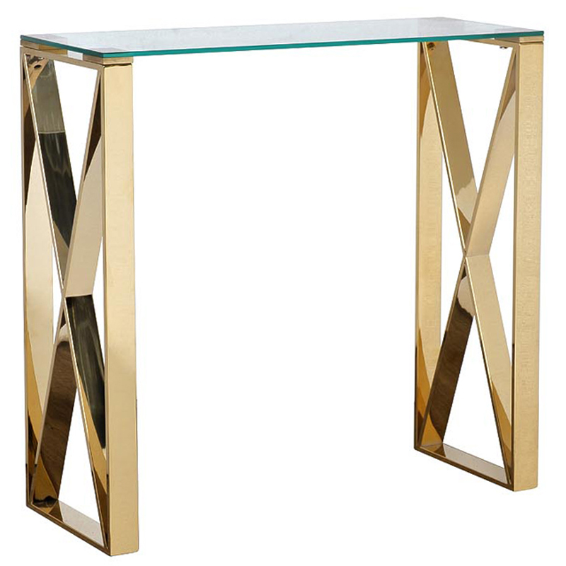 Консоль Golden Luxury II Console Золотой Прозрачное Стекло Консоль Golden Luxury II Console Золотой Прозрачное Стекло во Владивостоке | Loft Concept