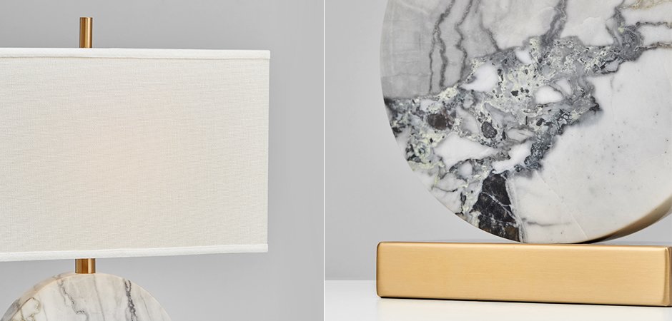 Настольная лампа Lua Grande Table Lamp gray marble Настольная лампа Lua Grande Table Lamp gray marble - Loft-Concept во Владивостоке
