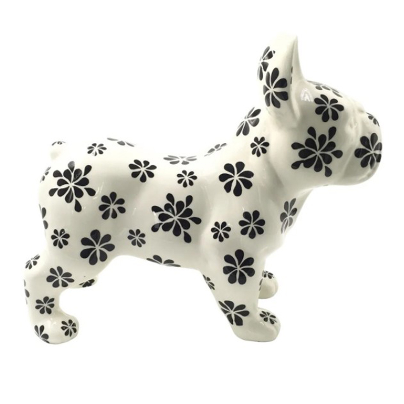 Статуэтка Bulldog black petals Белый Черный Статуэтка Bulldog black petals Белый Черный во Владивостоке | Loft Concept