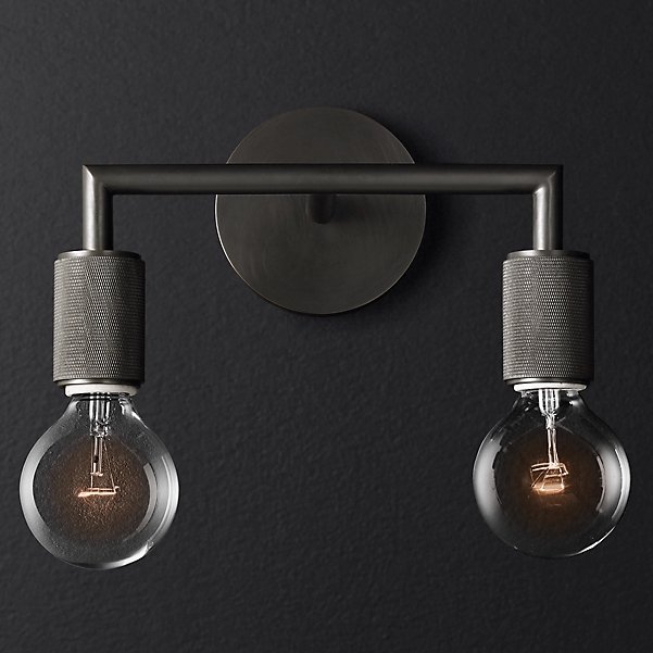 Бра RH Utilitaire Double Sconce Black Темная бронза Бра RH Utilitaire Double Sconce Black Темная бронза во Владивостоке | Loft Concept