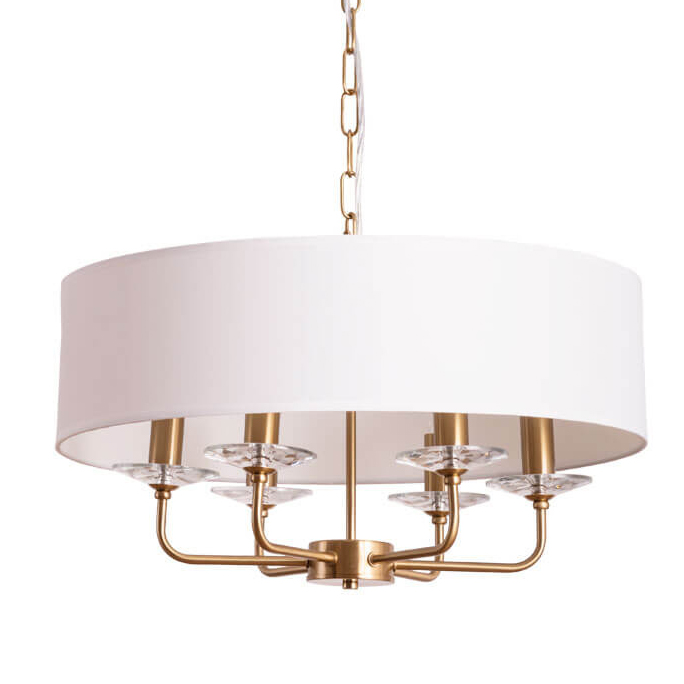 Люстра Obelerio Chandelier Белый Бронза Прозрачный Люстра Obelerio Chandelier Белый Бронза Прозрачный во Владивостоке | Loft Concept