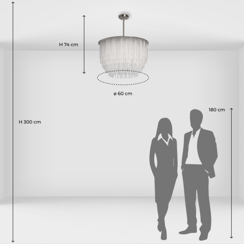 Люстра круглая с прозрачными стеклянными трубками Nembus во Владивостоке