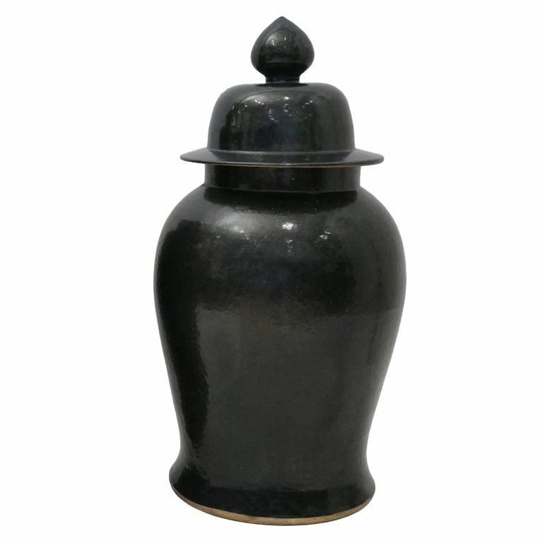 Ваза Black Ceramic Chinese Jars with Lids Черный Ваза Black Ceramic Chinese Jars with Lids Черный во Владивостоке | Loft Concept