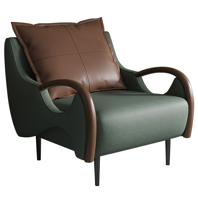 Кресло Oliwier Green Armchair Зеленый Коричневый Кресло Oliwier Green Armchair Зеленый Коричневый во Владивостоке | Loft Concept