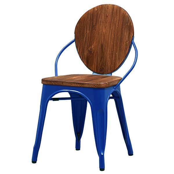 Стул Tolix chair Wooden Blue Дуб темный Синий Стул Tolix chair Wooden Blue Дуб темный Синий во Владивостоке | Loft Concept