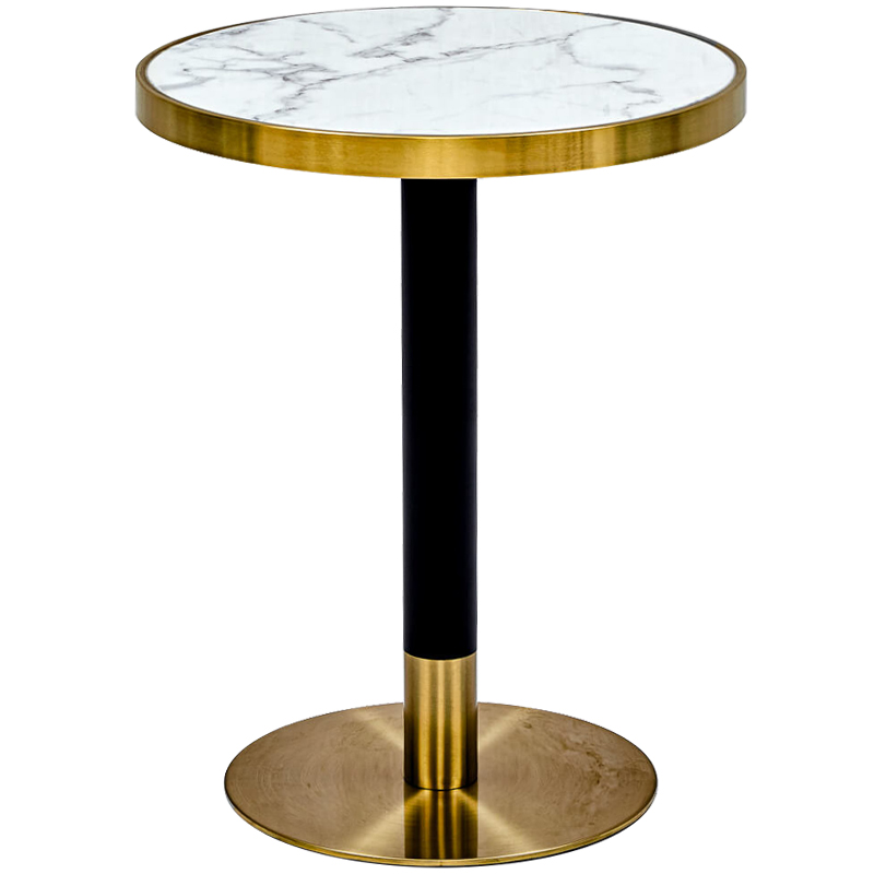 Обеденный стол Paco Dinner Table 60 Белый Глянцевое золото Черный Обеденный стол Paco Dinner Table 60 Белый Глянцевое золото Черный во Владивостоке | Loft Concept