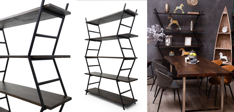 Стеллаж Industrial Zigzag Dark Wood - Loft-Concept во Владивостоке