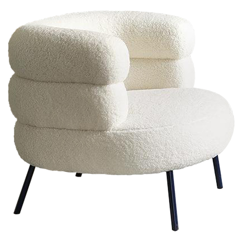 Кресло Boyle White Boucle Armchair Белый Черный Кресло Boyle White Boucle Armchair Белый Черный во Владивостоке | Loft Concept