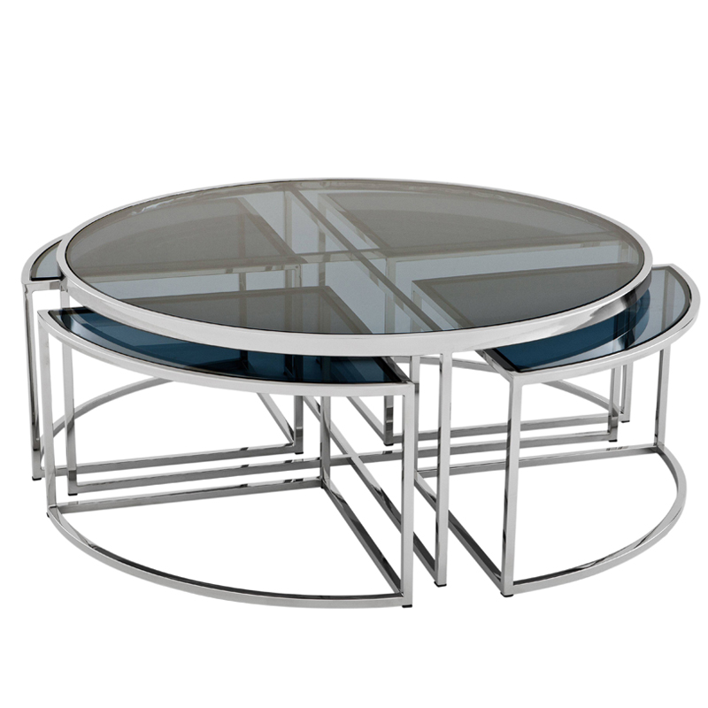 Кофейный стол Eichholtz Coffee Table Padova Stainless steel Нержавеющая сталь Стекло Смок Кофейный стол Eichholtz Coffee Table Padova Stainless steel Нержавеющая сталь Стекло Смок во Владивостоке | Loft Concept