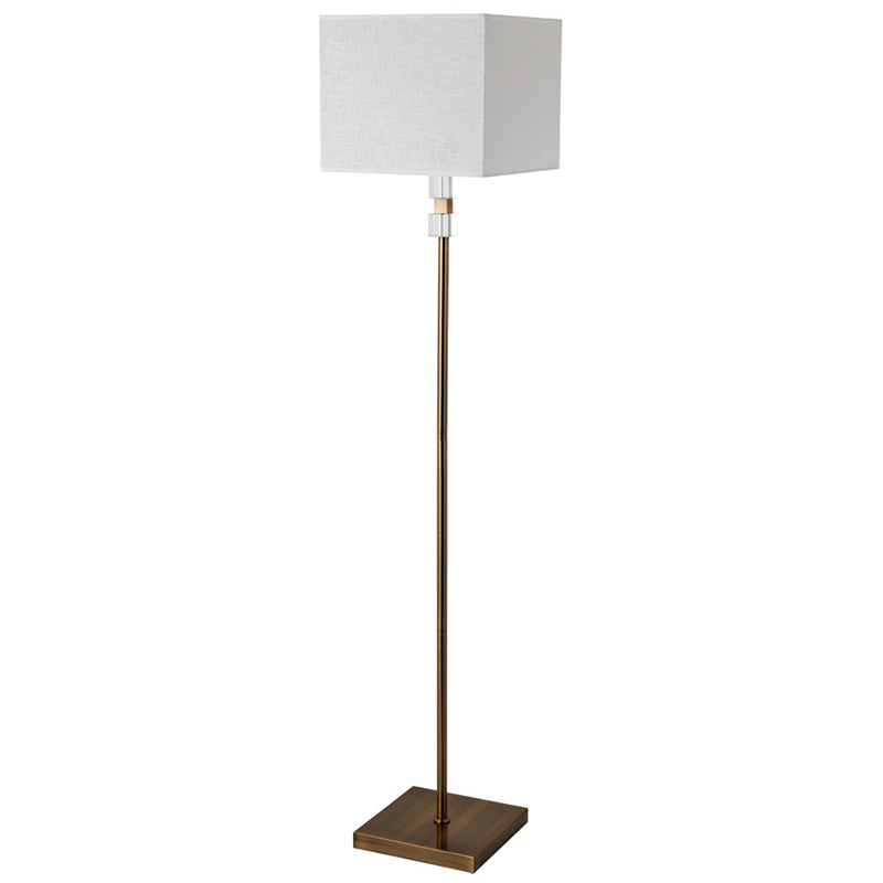 Торшер Tradonico Floor Lamp Brass Латунь Белый Прозрачный Торшер Tradonico Floor Lamp Brass Латунь Белый Прозрачный во Владивостоке | Loft Concept
