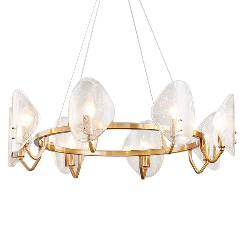 Люстра Nazaire Glass Chandelier Латунь Прозрачное Стекло Люстра Nazaire Glass Chandelier Латунь Прозрачное Стекло во Владивостоке | Loft Concept