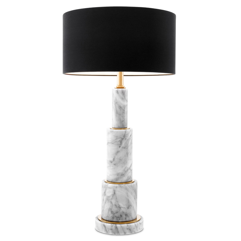 Настольная лампа Eichholtz Table Lamp Dax Белый Мрамор Bianco Черный Глянцевое золото Настольная лампа Eichholtz Table Lamp Dax Белый Мрамор Bianco Черный Глянцевое золото во Владивостоке | Loft Concept