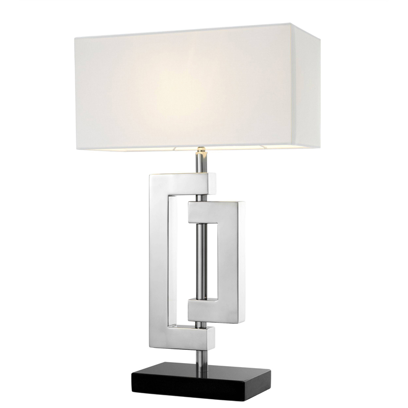 Настольная лампа Eichholtz Table Lamp Leroux stainless steel Белый Нержавеющая сталь Черный Настольная лампа Eichholtz Table Lamp Leroux stainless steel Белый Нержавеющая сталь Черный во Владивостоке | Loft Concept