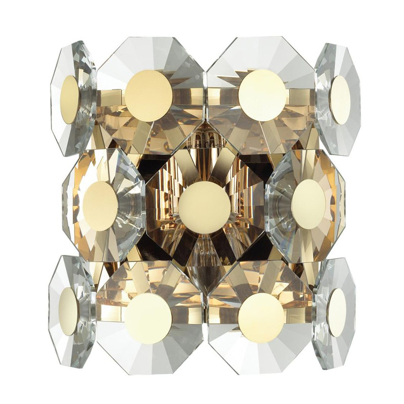 Бра Crystal Octagons Gold Золотой Прозрачное Стекло Бра Crystal Octagons Gold Золотой Прозрачное Стекло во Владивостоке | Loft Concept