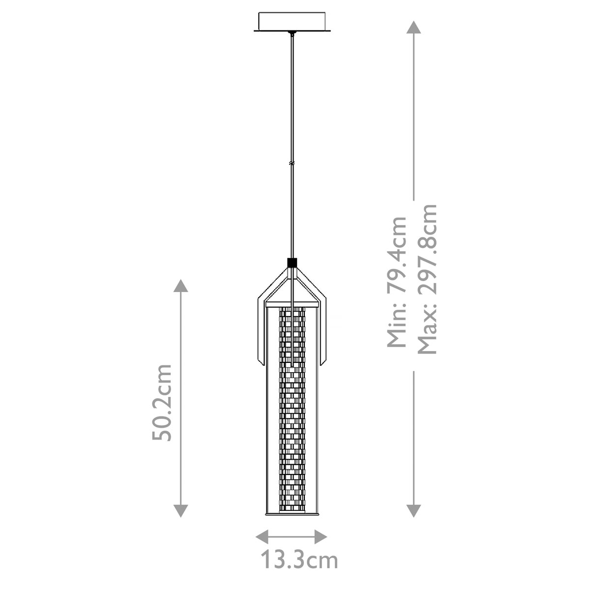 Подвесной светильник хромированного цвета с прозрачным цилиндрическим стеклянным плафоном Eurofase во Владивостоке