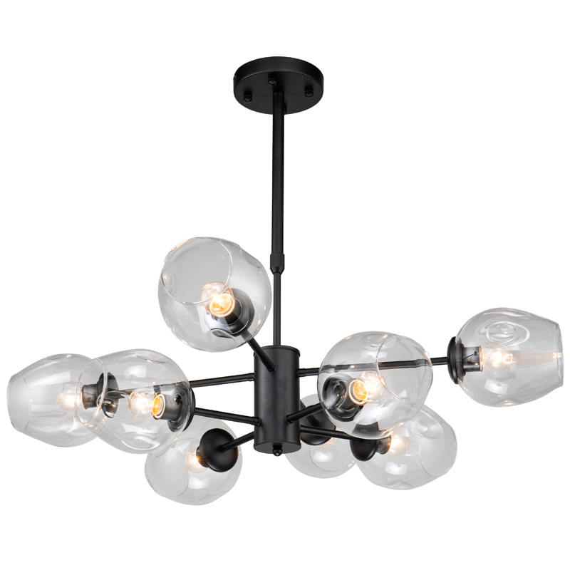 Люстра Branching Bubble Chandelier black 8 Черный Прозрачный Люстра Branching Bubble Chandelier black 8 Черный Прозрачный во Владивостоке | Loft Concept