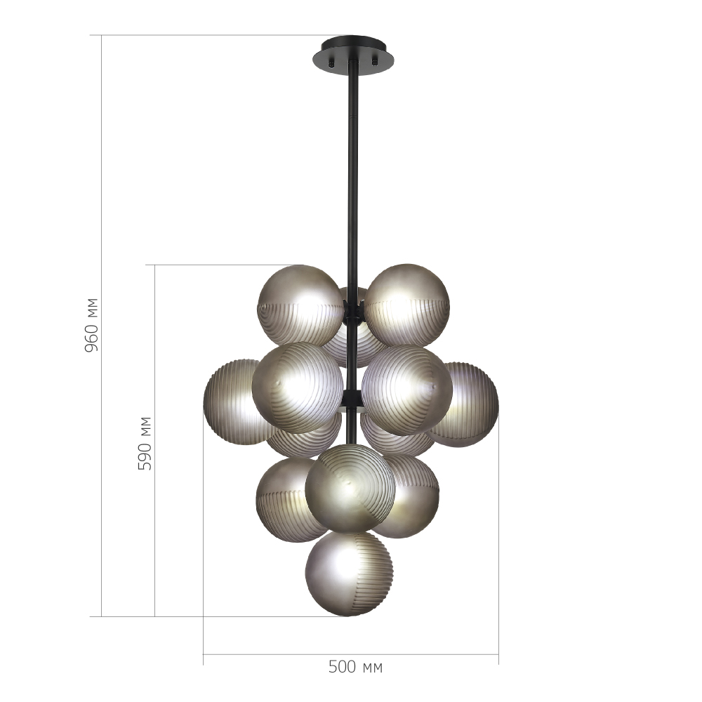 Люстра в форме виноградой грозди Inflorescence во Владивостоке