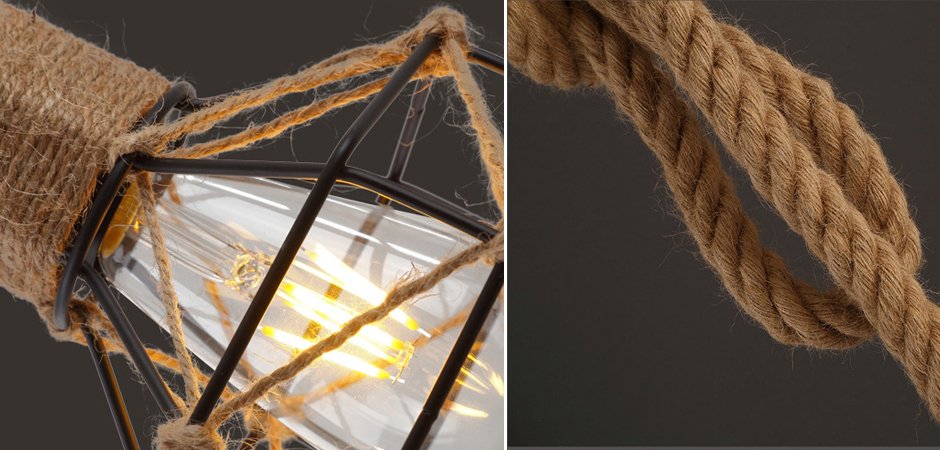 Подвесной светильник LOFT ROPE CHANDELIER CAGE Mono Подвесной светильник LOFT ROPE CHANDELIER CAGE Mono - Loft-Concept во Владивостоке