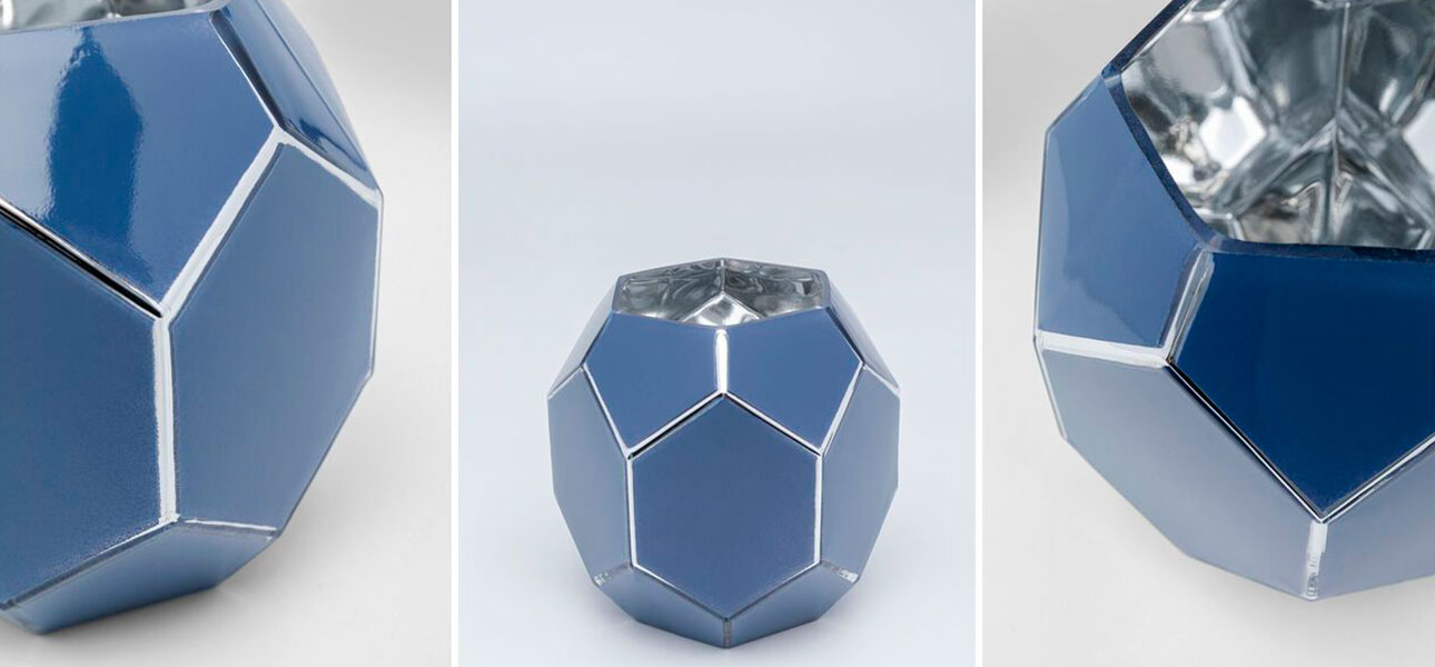 Ваза голубая Geometric Bowl - фото