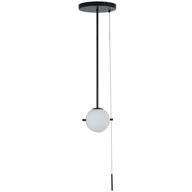 Подвесной светильник Alston black Белое матовое стекло Черный во Владивостоке | Loft Concept 