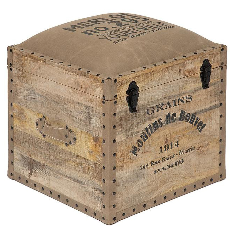 Пуф-сундук Vintage Pouf Chest mango tree Древесина во Владивостоке | Loft Concept 