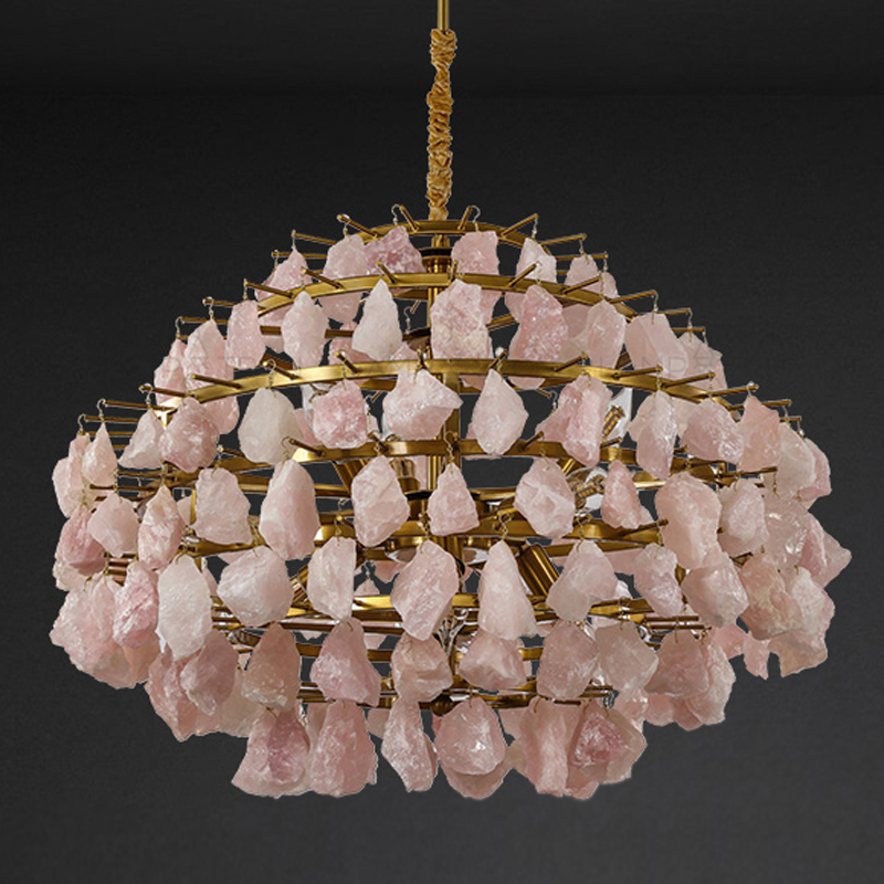 Hardis Pink stone Chandelier 65 Латунь Дымчатая Роза Hardis Pink stone Chandelier 65 Латунь Дымчатая Роза во Владивостоке | Loft Concept