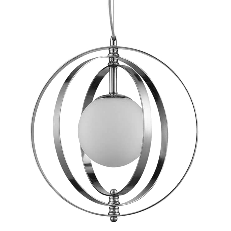 Светильник Satellite Three Rings Chrome Белое матовое стекло Хром Светильник Satellite Three Rings Chrome Белое матовое стекло Хром во Владивостоке | Loft Concept