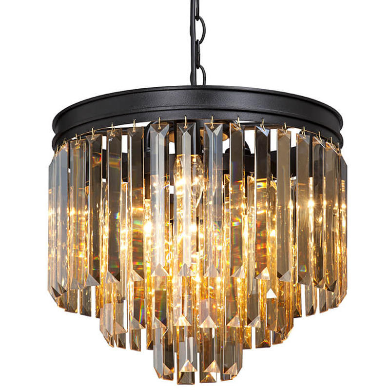 Люстра ODEON Amber GLASS 3-TIER Black Янтарное стекло D 36 Черный матовый Люстра ODEON Amber GLASS 3-TIER Black Янтарное стекло D 36 Черный матовый во Владивостоке | Loft Concept
