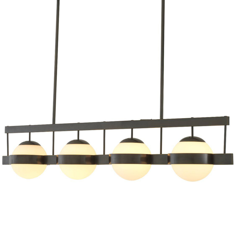 Люстра Eichholtz Chandelier Biba Bronze Темная бронза Белое матовое стекло Люстра Eichholtz Chandelier Biba Bronze Темная бронза Белое матовое стекло во Владивостоке | Loft Concept