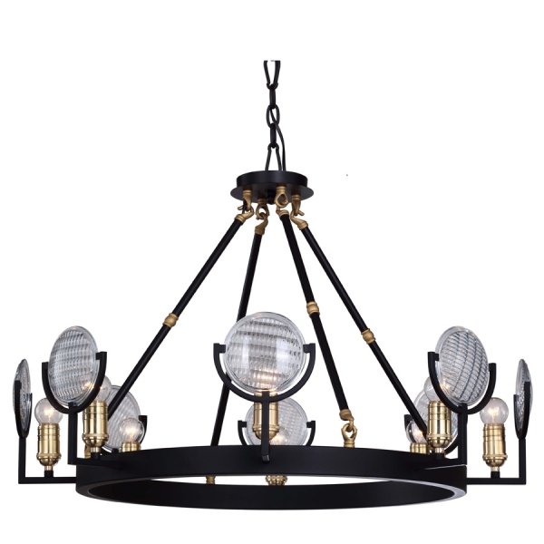 Люстра RH Gaslight Lens Chandelier 8 Черный Люстра RH Gaslight Lens Chandelier 8 Черный во Владивостоке | Loft Concept