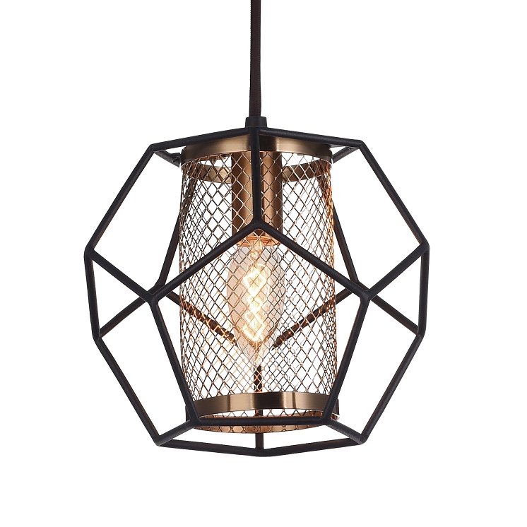 Подвесной светильник Octagrid Pendant Золотой Черный Подвесной светильник Octagrid Pendant Золотой Черный во Владивостоке | Loft Concept