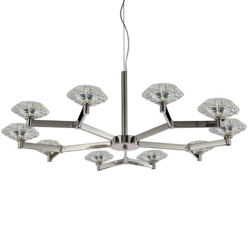 Люстра Yerker Chandelier Nickel 10 Никель Прозрачный Люстра Yerker Chandelier Nickel 10 Никель Прозрачный во Владивостоке | Loft Concept
