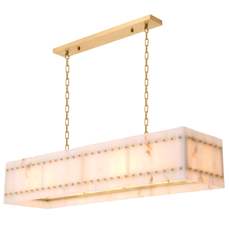 Люстра Eichholtz Chandelier Ruby Rectangular Alabaster Латунь Бежевый Белый Мрамор Bianco Люстра Eichholtz Chandelier Ruby Rectangular Alabaster Латунь Бежевый Белый Мрамор Bianco во Владивостоке | Loft Concept
