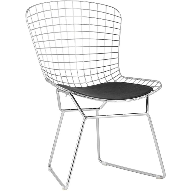 Стул Bertoia Chair Хромированный с Черной подушкой Хром Черный Стул Bertoia Chair Хромированный с Черной подушкой Хром Черный во Владивостоке | Loft Concept