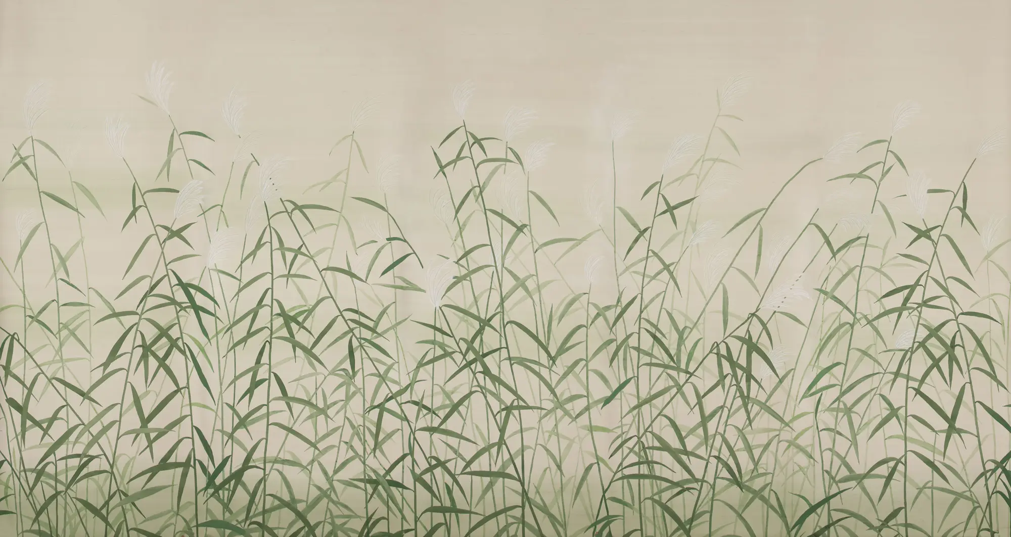 Обои ручная роспись Wild Grasses Special Colourway on Bleached Silver slub silk Обои ручная роспись Wild Grasses Special Colourway on Bleached Silver slub silk - постер Loft-Concept во Владивостоке